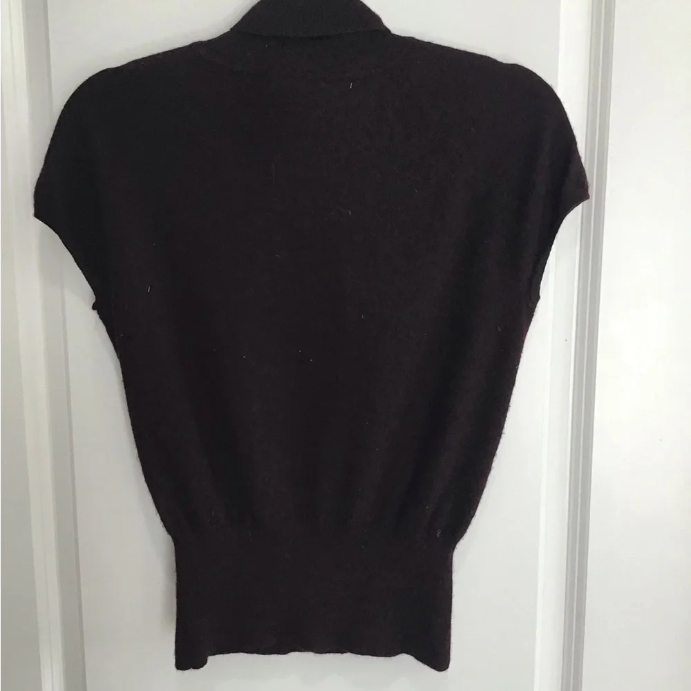 LAUNDRY Sleeveless Turtleneck Womens‎ L Burgundy Silk Wool Spandex